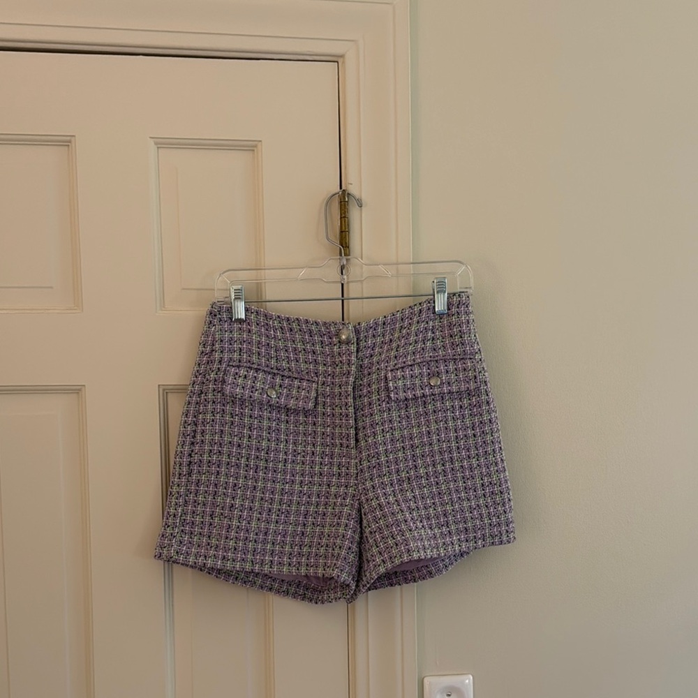 Purple Tweed Women Shorts